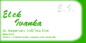 elek ivanka business card